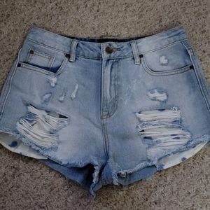 High-waisted Denim Shorts
